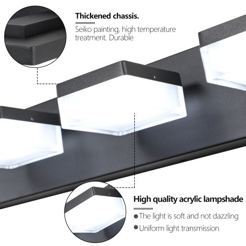 Modern 6 Lights Black LED Makeup Mirror Fixtures For Bathroom And Vanity Inkedjoy