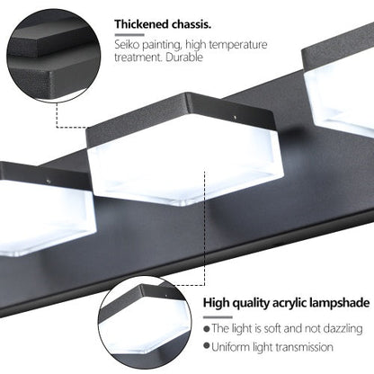 Modern 6 Lights Black LED Makeup Mirror Fixtures For Bathroom And Vanity Inkedjoy