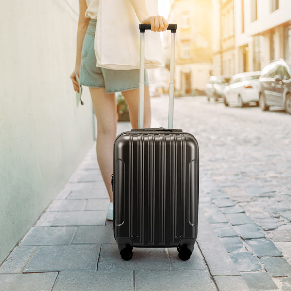 Vertical Pattern 2-Piece Set 20 Inch Expandable With 14 Inch Suitcase Inkedjoy