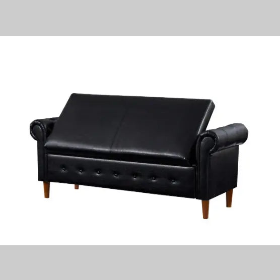 Black Multifunctional Storage Rectangular Sofa Stool My Store