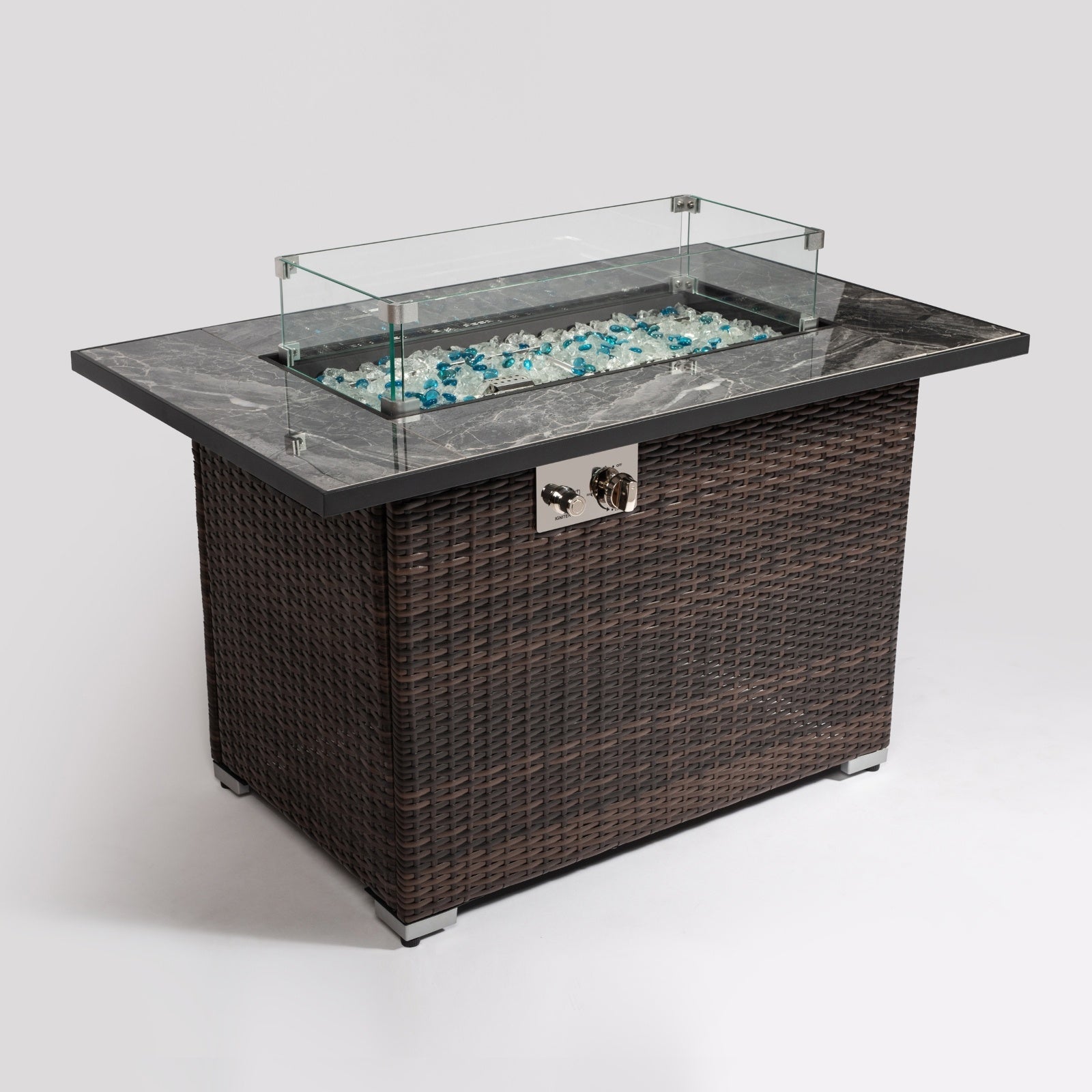 Outdoor Propane Fire Pit Table, Ceramic Tabletop Gas Fire Table My Store