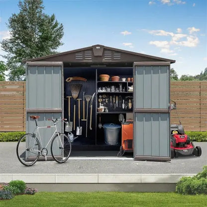 Outdoor Storage Shed 8.2' X 6.2', Metal Steel Utility Tool Shed My Store