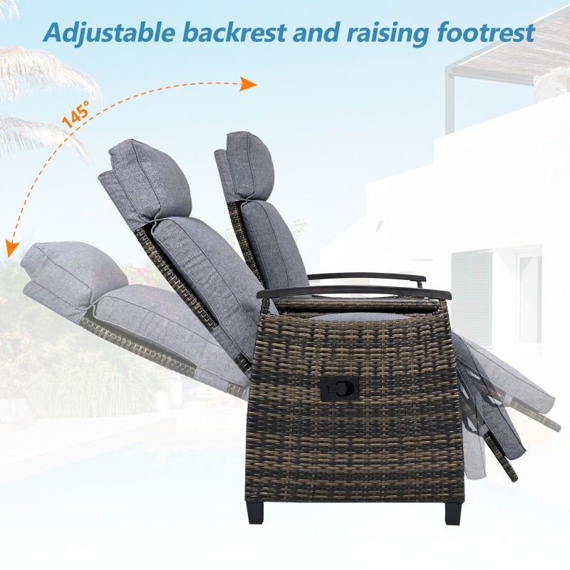 Lounge Chair Double Sofa, Adjustable Backrest Willow Inkedjoy
