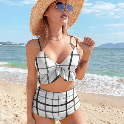 Sexy Suspender Two-Piece Bikini Swimsuit Inkedjoy
