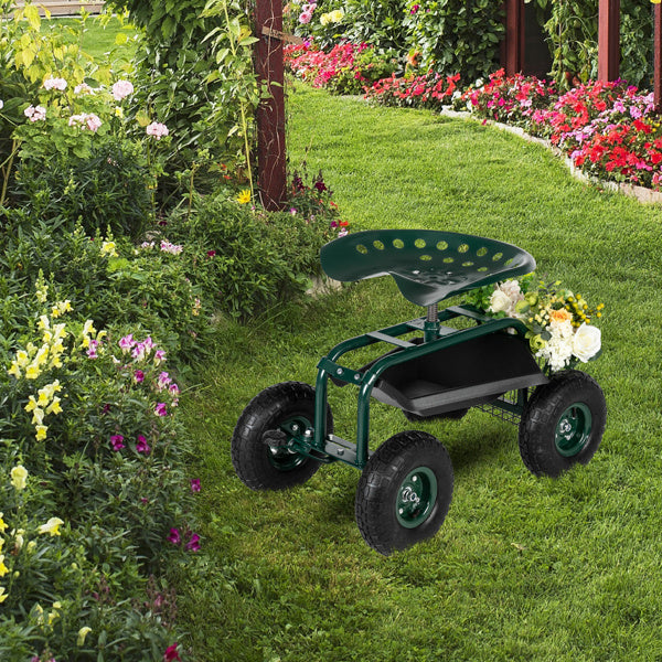 Deep Green Short Handle Garden Seat Car Inkedjoy