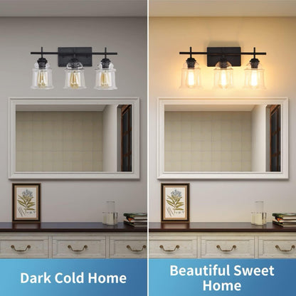 3-Light With Clear Glass Satin Shade My Store