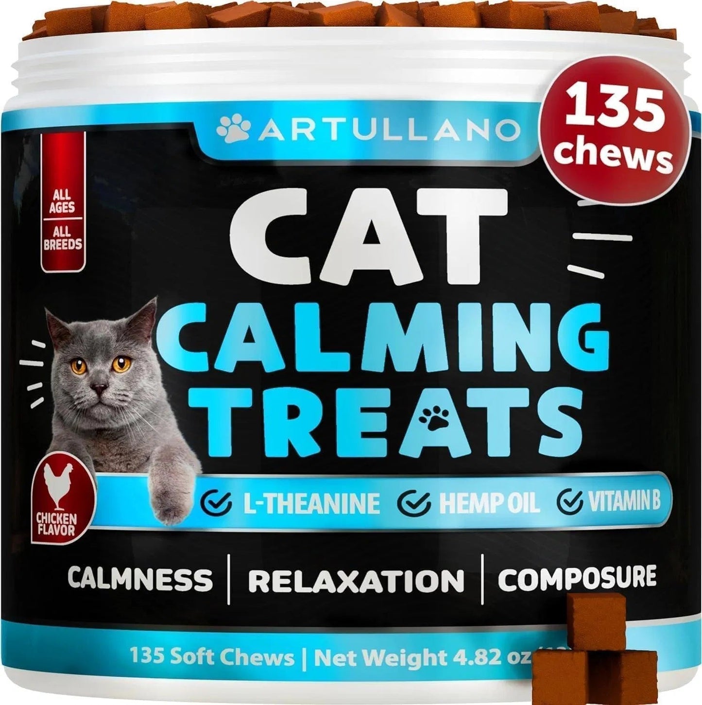 Cat Calming Treats For Stress & Anxiety Relief Cat Kittens Melatonin My Store