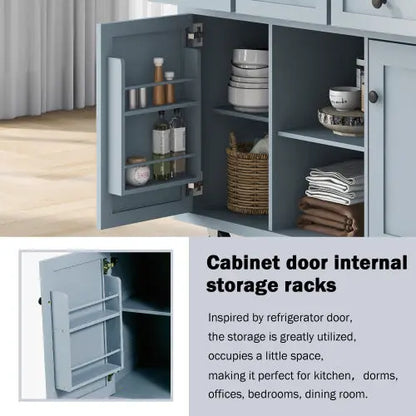 Kitchen Trolley With Rubberwood Folding Leaf Countertops My Store