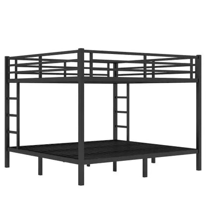 Metal King Over King Bunk Bed-Black My Store