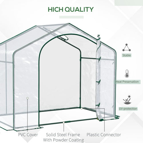 Portable Walk-in Steel Frame Garden Greenhouse Inkedjoy