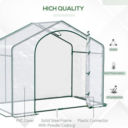 Portable Walk-in Steel Frame Garden Greenhouse Inkedjoy