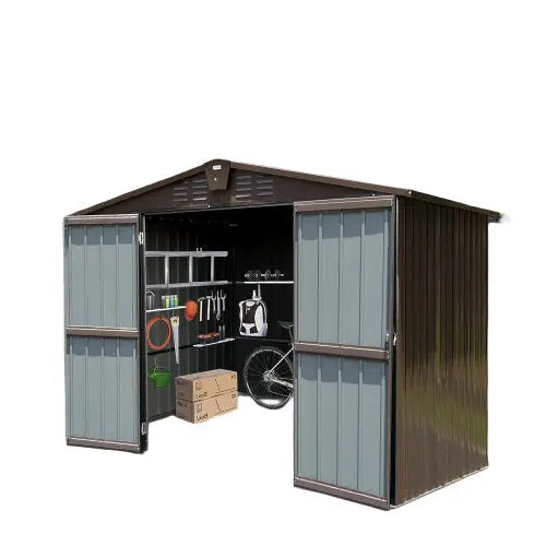 Outdoor Storage Shed 10'x8', Metal Brown My Store