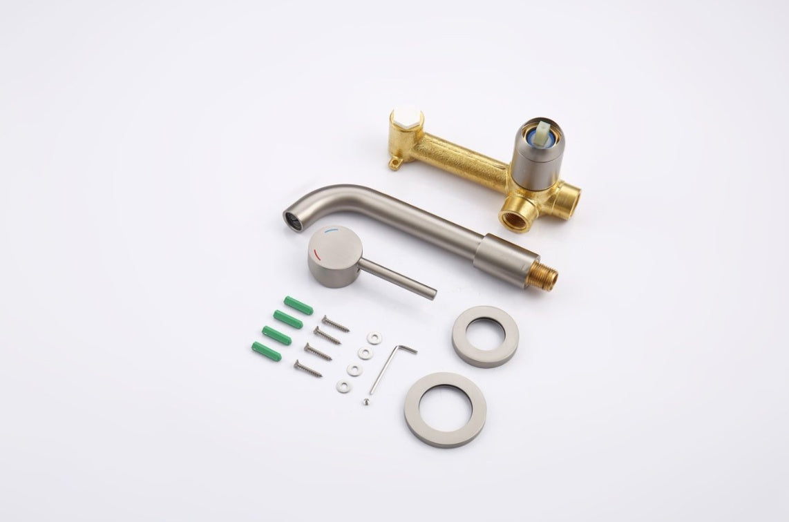Wall Mount Faucet For Bathroom Sink Or Bathtub- Brushed Nickel My Store