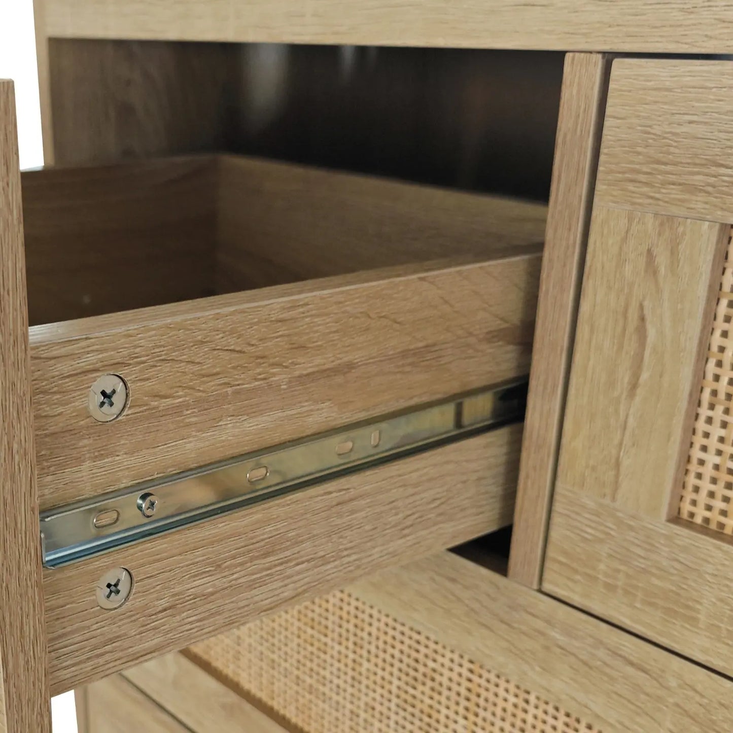 4 Drawers Rattan Cabinet For Bedroom, Living Room, Easy Assembly My Store