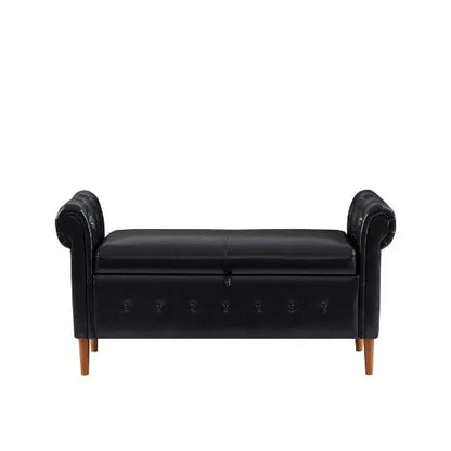 Black Multifunctional Storage Rectangular Sofa Stool My Store
