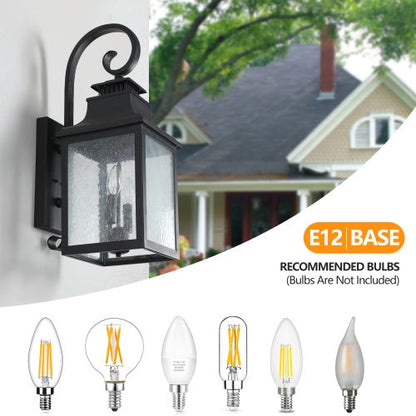 Large Outdoor Wall Light With Glass Supports Many Types Of Bulbs In 1 Pack My Store