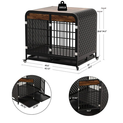 Heavy Duty Dog Crate Furniture Wooden Table 42inch Brown My Store