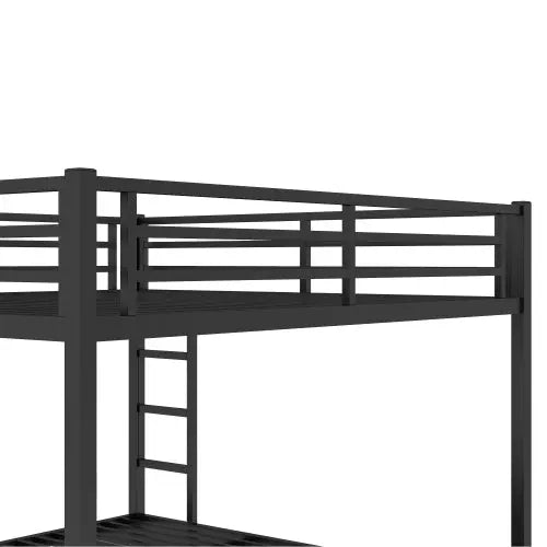 Metal King Over King Bunk Bed-Black My Store