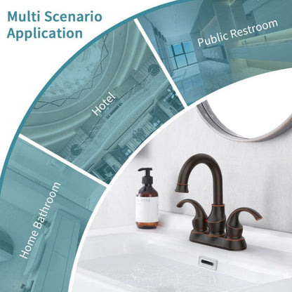 Oil Rubbed Bronze Bathroom Faucet With 2-Handle And 360 Degree Rotating Spout My Store