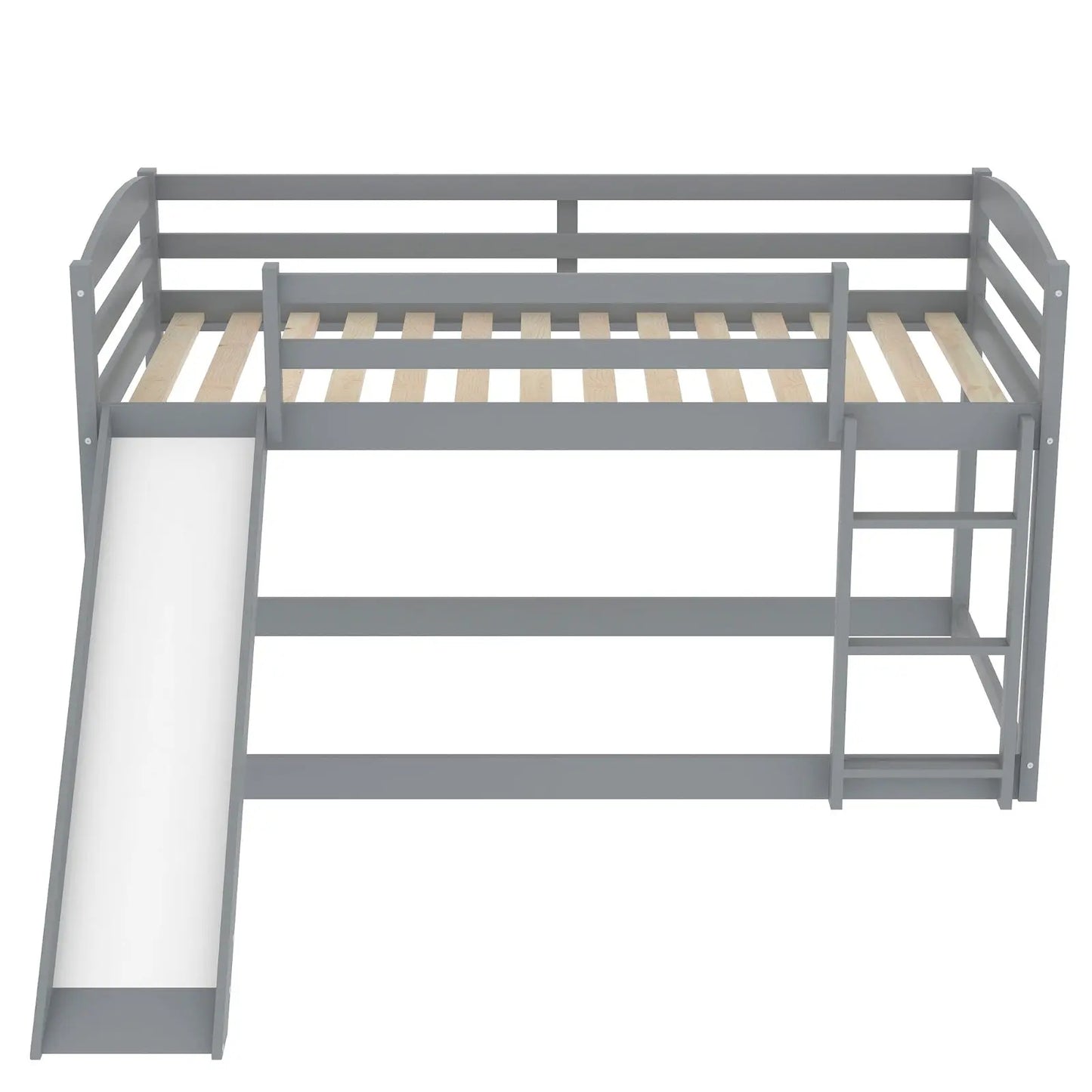 Gray Twin Twin Bunk Bed Convertible Slide Ladder My Store