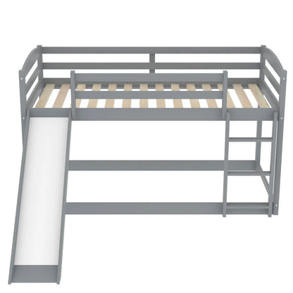 Gray Twin Twin Bunk Bed Convertible Slide Ladder My Store