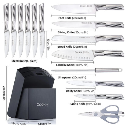Kitchen Knife Set, 15 Piece with Block My Store