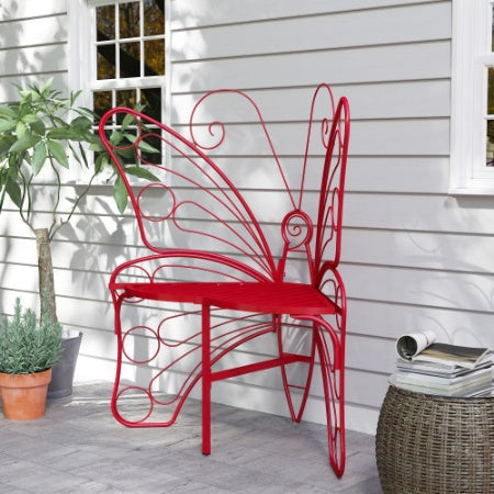 Modern Butterfly Cast Metal Garden Bench Inkedjoy