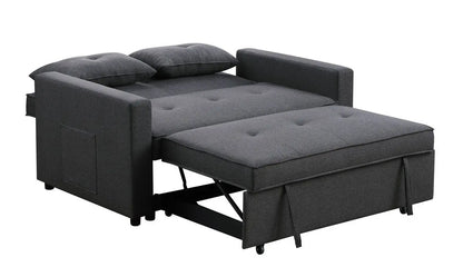 Dark Grey Linen Convertible Sleeper Double Sofa My Store