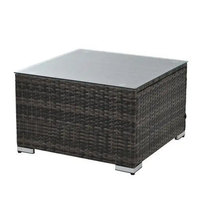 Patio Furniture, Outdoor Furniture, Seasonal PE Wicker Furniture, 4 Set Wicker Furniture With Tempered Glass Coffee Table My Store