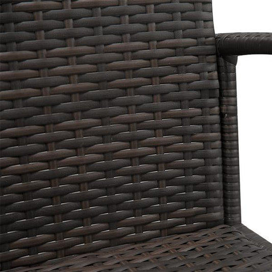 4pcs Armrests Fully Woven Brown Embossed 1 Double Seat 2 Single Seat 1 Tea Table Woven Rattan Sofa Inkedjoy