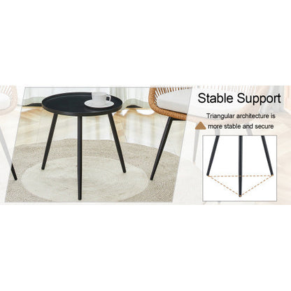 Modern 3 Piece Set Round Coffee Table 2 Rattan Swivel Chairs Inkedjoy