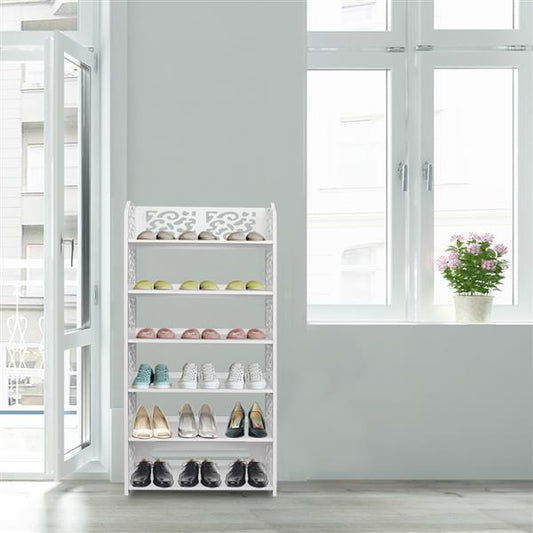 Wood Plastic Board-6 Layer Carved Shoe Rack Inkedjoy