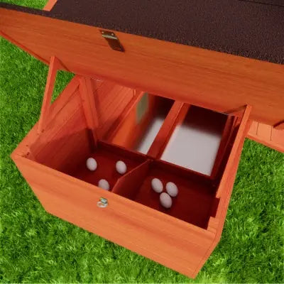 Large Wooden Chicken Coop With 2 Sides Nesting Boxes,2 Free-range Doors My Store