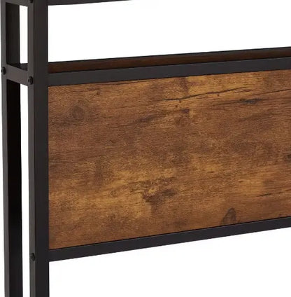 Twin Size Metal Platform Bed Frame With Wooden Headboard And Footboard With USB LINER My Store