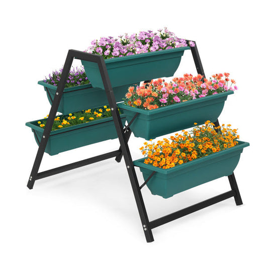 5 Floors Trapezoidal Green Flower Inkedjoy