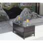 Outdoor Patio Furniture Coffee Table With Clear Tempered Glass My Store
