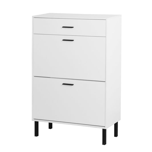 Modern Shoe Cabinet With Drawers & Metal Legs Inkedjoy