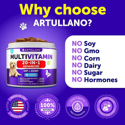 Dog Multivitamin Chewable With Glucosamine 20 In 1 Dog Vitamins And Supplements Senior & Puppy Multivitamin -120 Chews My Store
