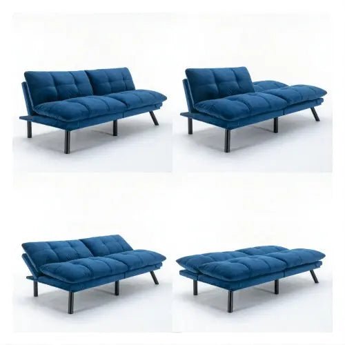 Navy Blue Convertible Folding Modern Sofa Bed My Store