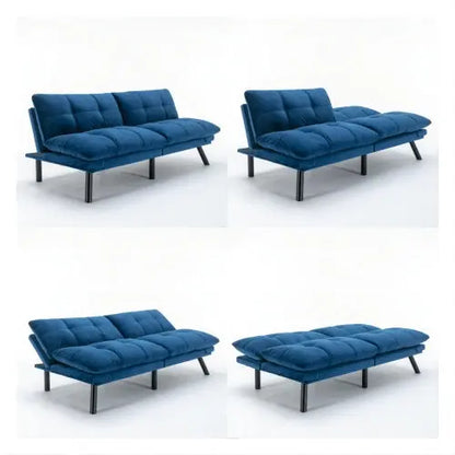 Navy Blue Convertible Folding Modern Sofa Bed My Store
