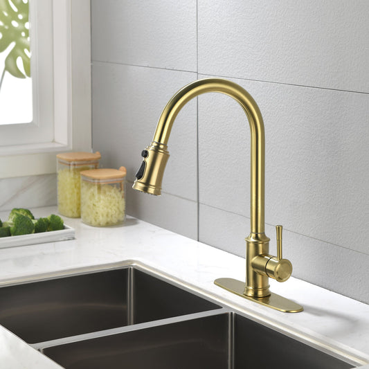 Single Handle High  Pull Out Kitchen Faucet- Stainless Steel My Store