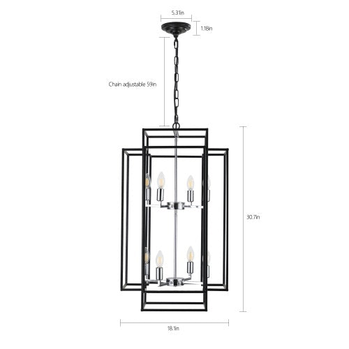 8 Lantern Tiered Chandeliers, Industrial Farmhouse Chandeliers Inkedjoy