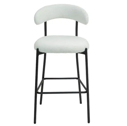 26 Counter Height Bar Stools Teddy Fabric Cover Kitchen Island Counter Bar Stool With Black Powder Coating Base And Footrest My Store