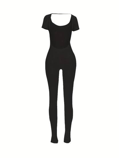 Solid Split Bodycon Jumpsuit for Women - Stylish & Durable Ohberri