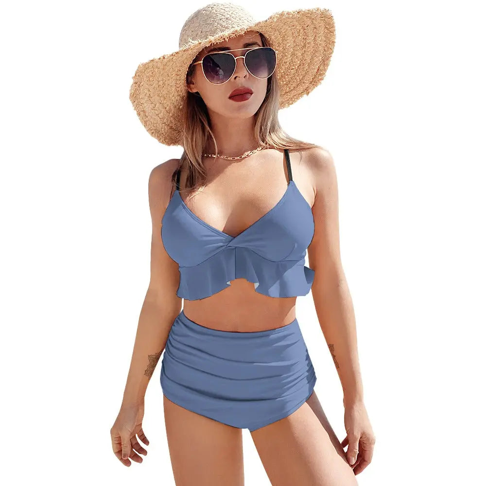 Sexy Suspender Two-Piece Bikini Swimsuit Inkedjoy