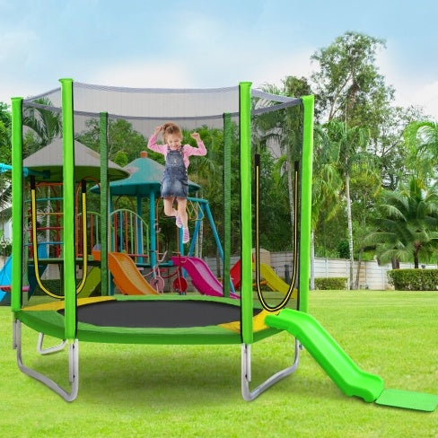 7FT Trampoline For Kids With Safety Enclosure Net, Slide And Ladder My Store