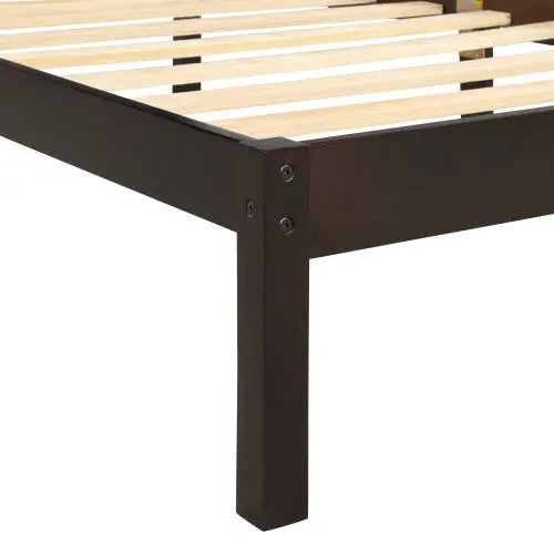 Platform Bed Frame With Headboard, Wood Slat Support, No Box Spring Needed,Twin, Espresso My Store