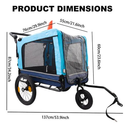 Outdoor Heavy Duty Foldable Utility Pet Stroller Dog Carriers Bicycle Trailer My Store