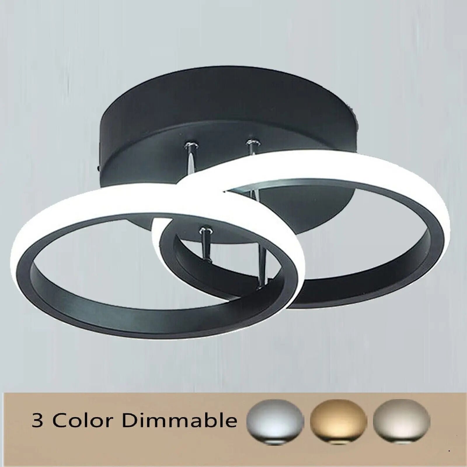 Modern LED Ceiling Light Double Round Pendant Lamp Bedroom Lights Ceiling My Store