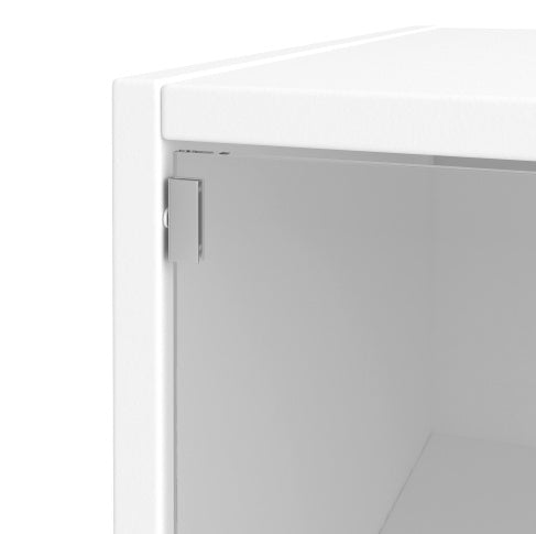White Glass Door Shoe Box Shoe Storage Cabinet With RGB Led Light Inkedjoy